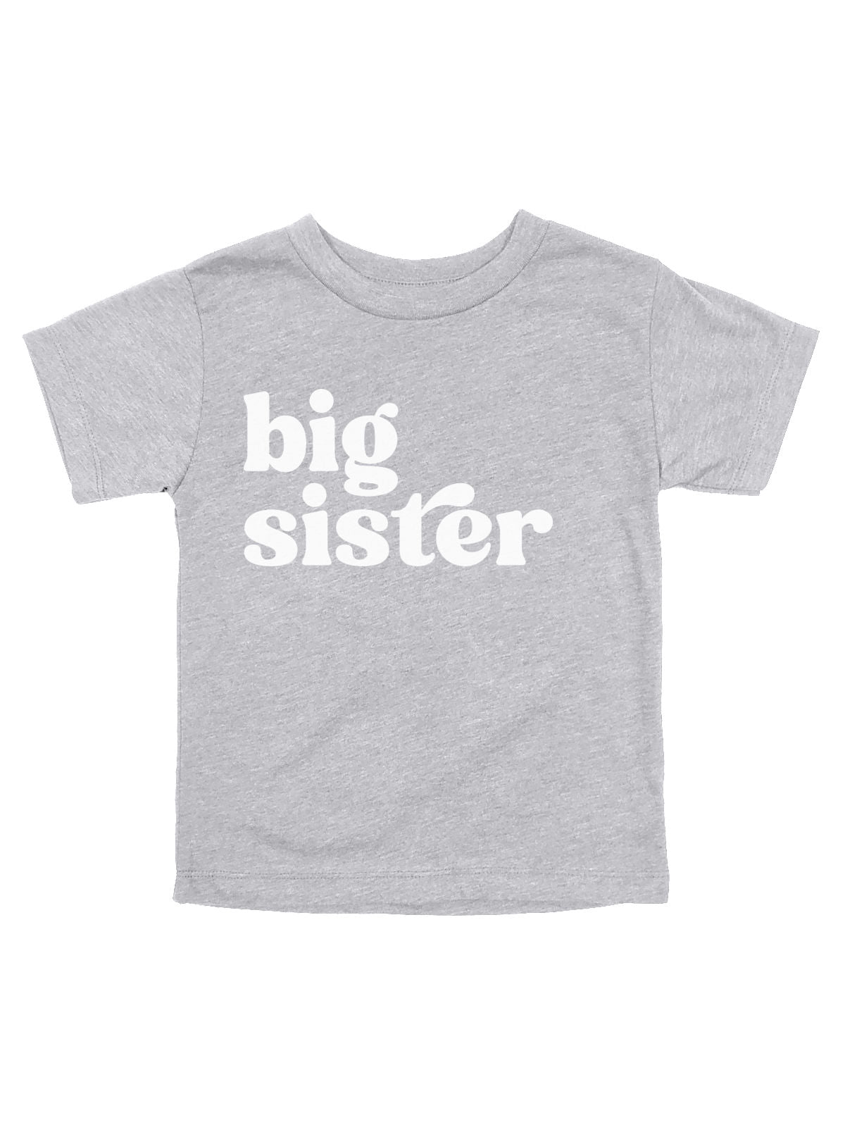 Big Sister Shirt for Girls in Heather Gray