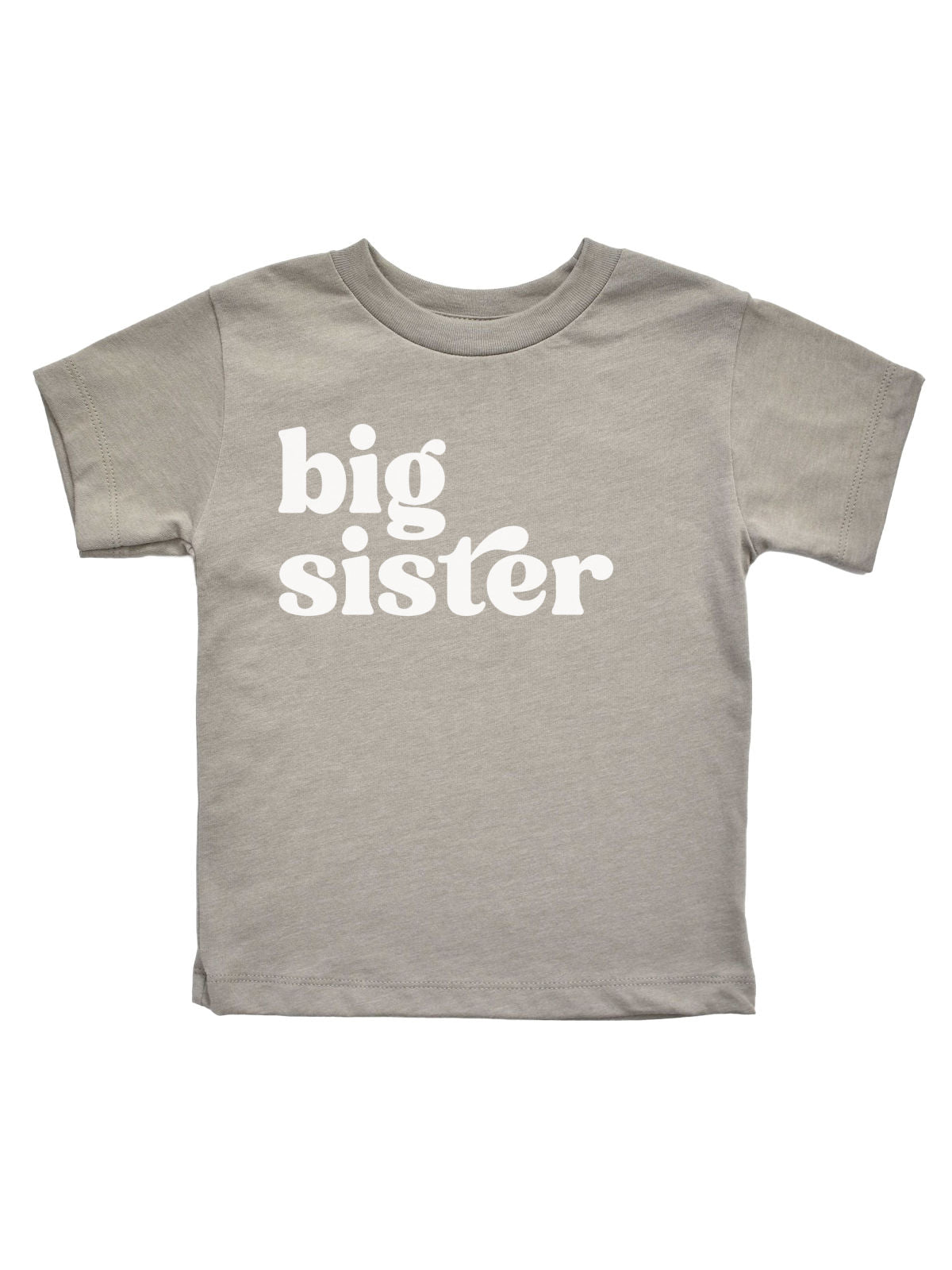 Big Sister Shirt for Girls in Stone
