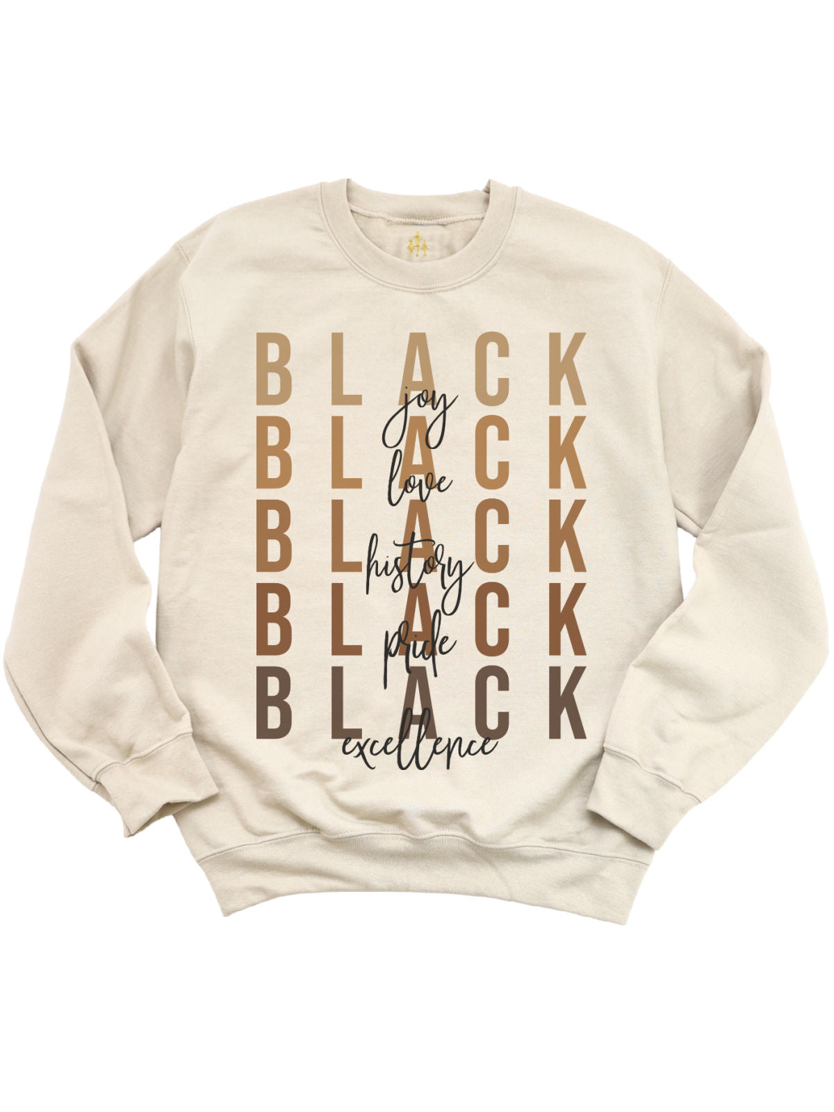 Natural sand-colored Black History Month sweatshirt