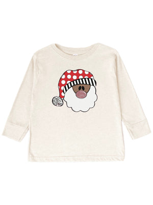 Polka Dot Kids Black Santa Christmas Shirt