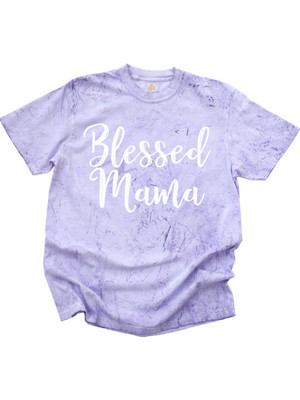 Purple Blessed Mama Tie Dye Shirt