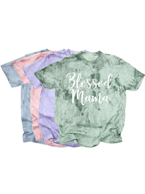 Blessed Mama Women's Tie Dye Mom Shirts