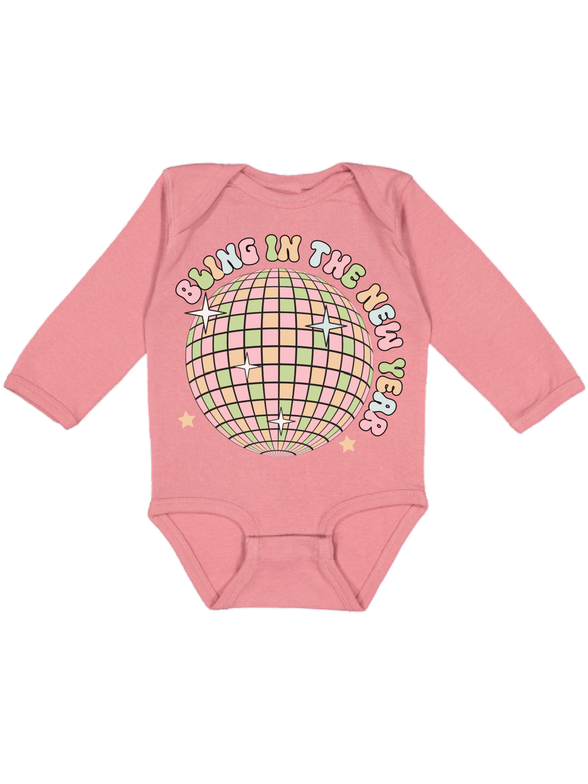 Bling in the New Year Baby Bodysuit in Mauve