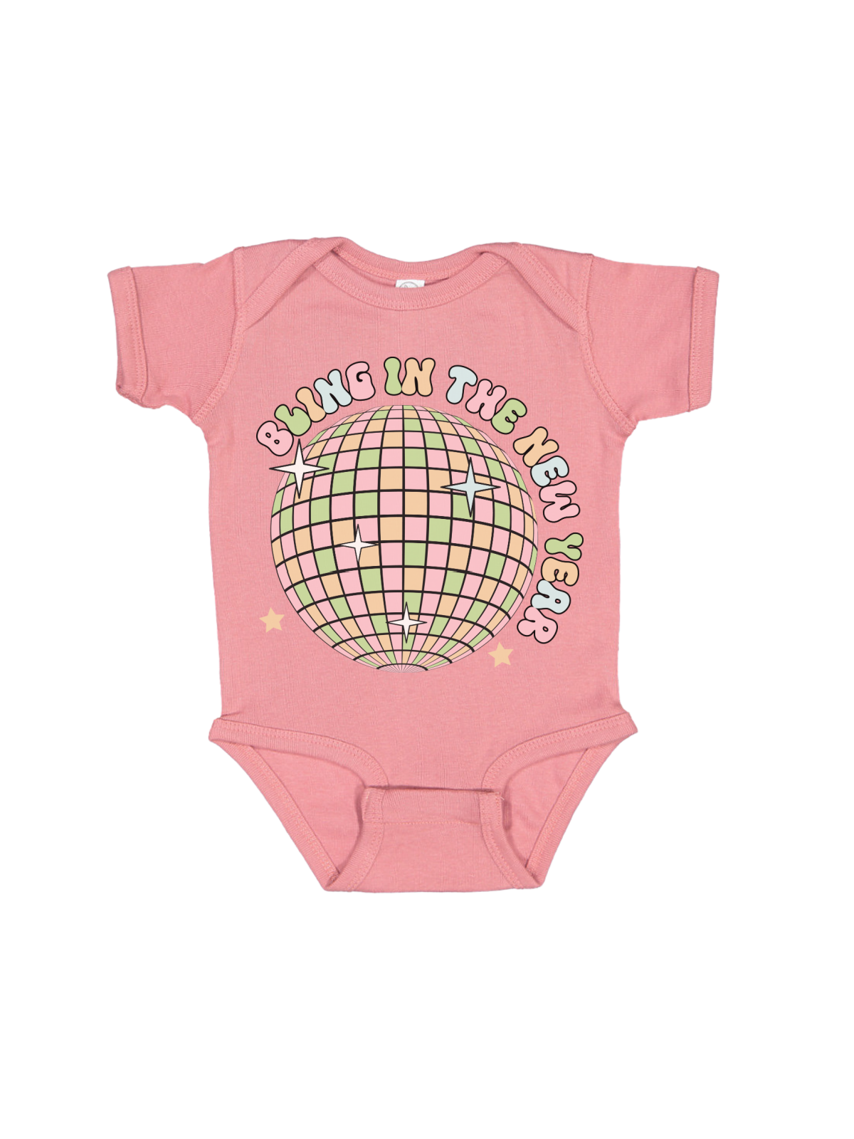 Bling in the New Year Baby Bodysuit in Mauve
