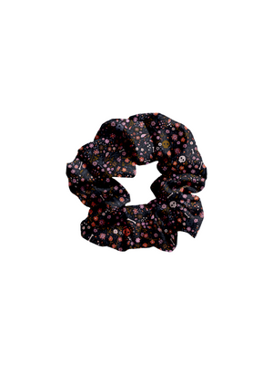 Girls Halloween Scrunchies in Boneyard Black