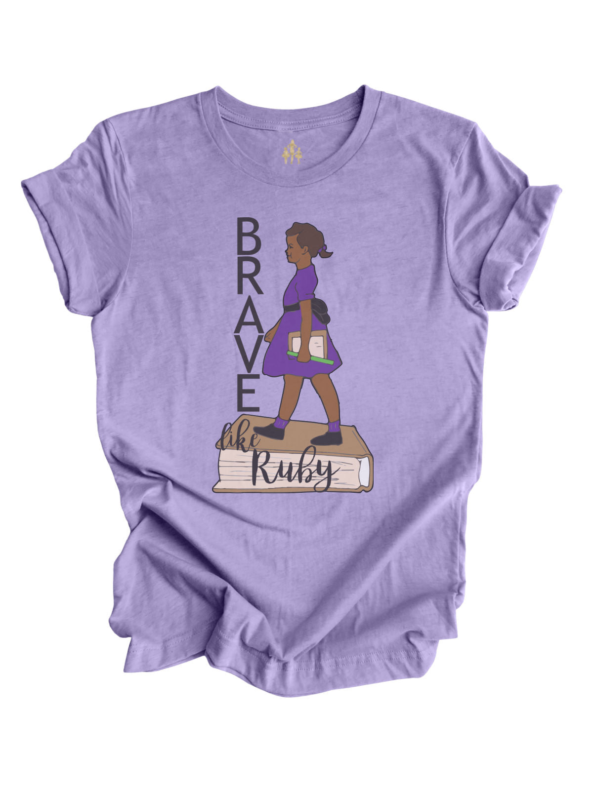 Short sleeve heather lavender adult black history shirt Brave like Ruby Bridges