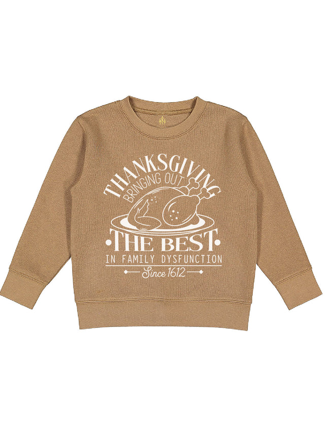 Family Dysfunction Kids Thanksgiving Sweatshirt