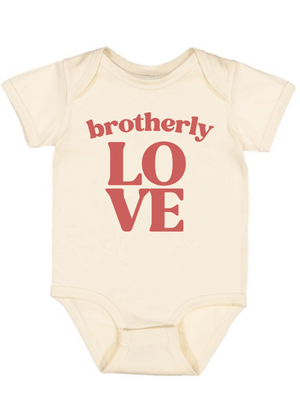Brotherly Love Infant Bodysuit Short Sleeve Natural