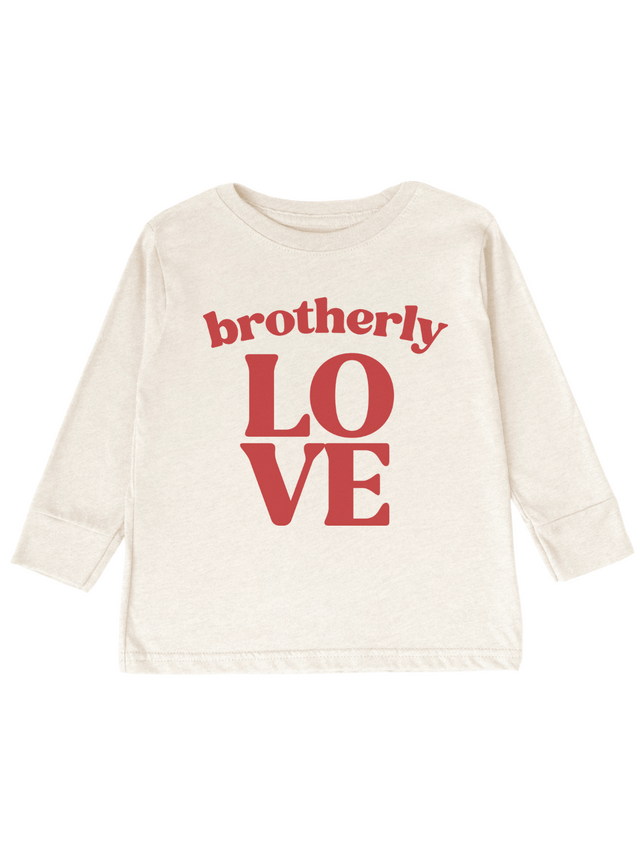 Brotherly Love Kids Long Sleeve Natural T-Shirt