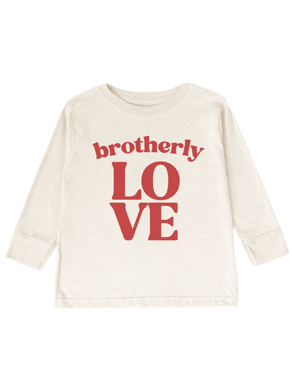 Brotherly Love Kids Long Sleeve Natural T-Shirt