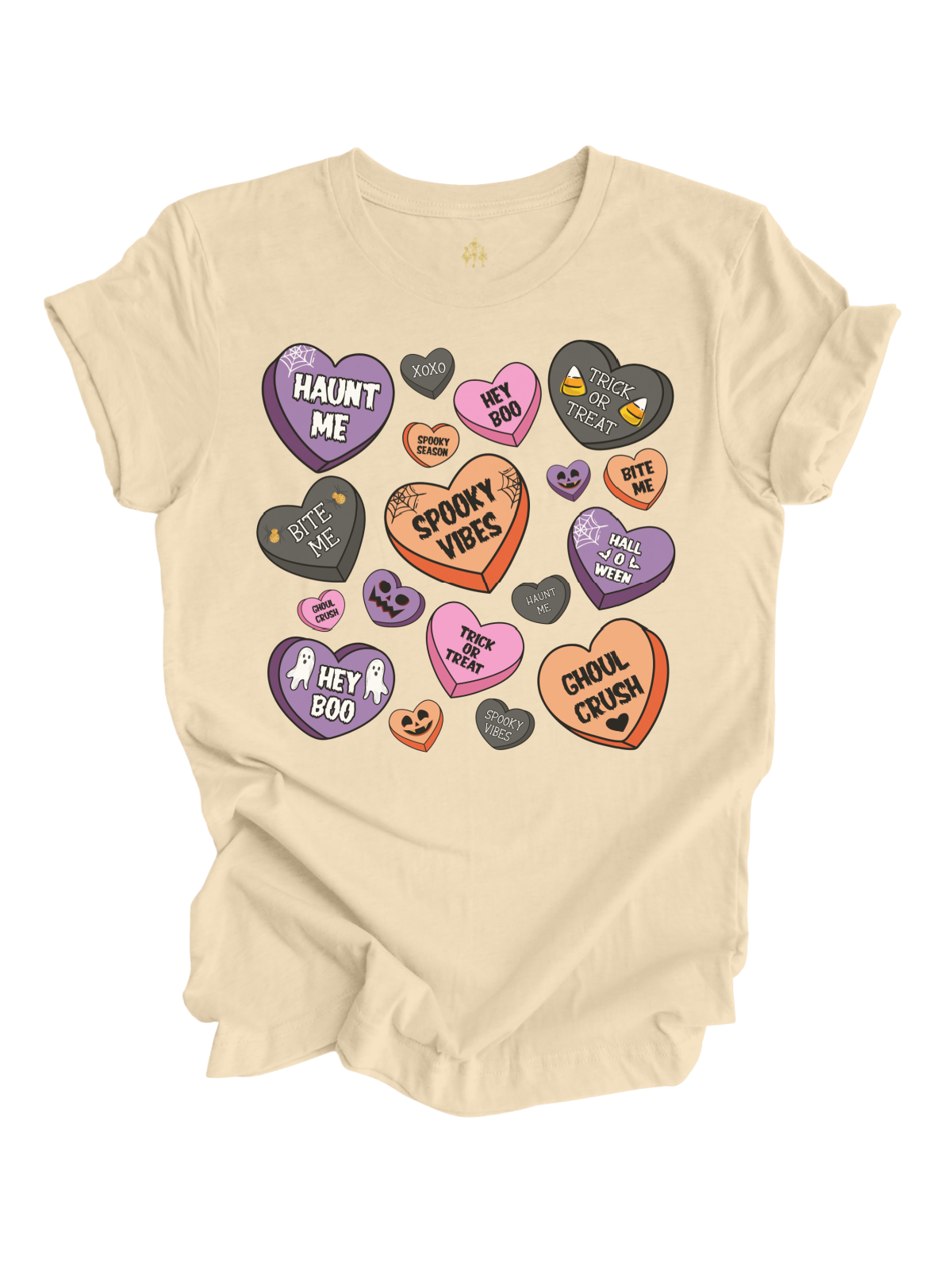 Halloween Candy Hearts Women's Shirt in Pink