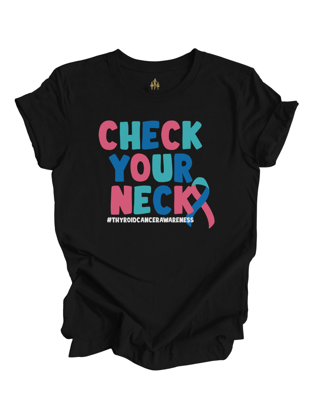 Check Your Neck Thyroid Cancer Awareness Shirt, Adult Black