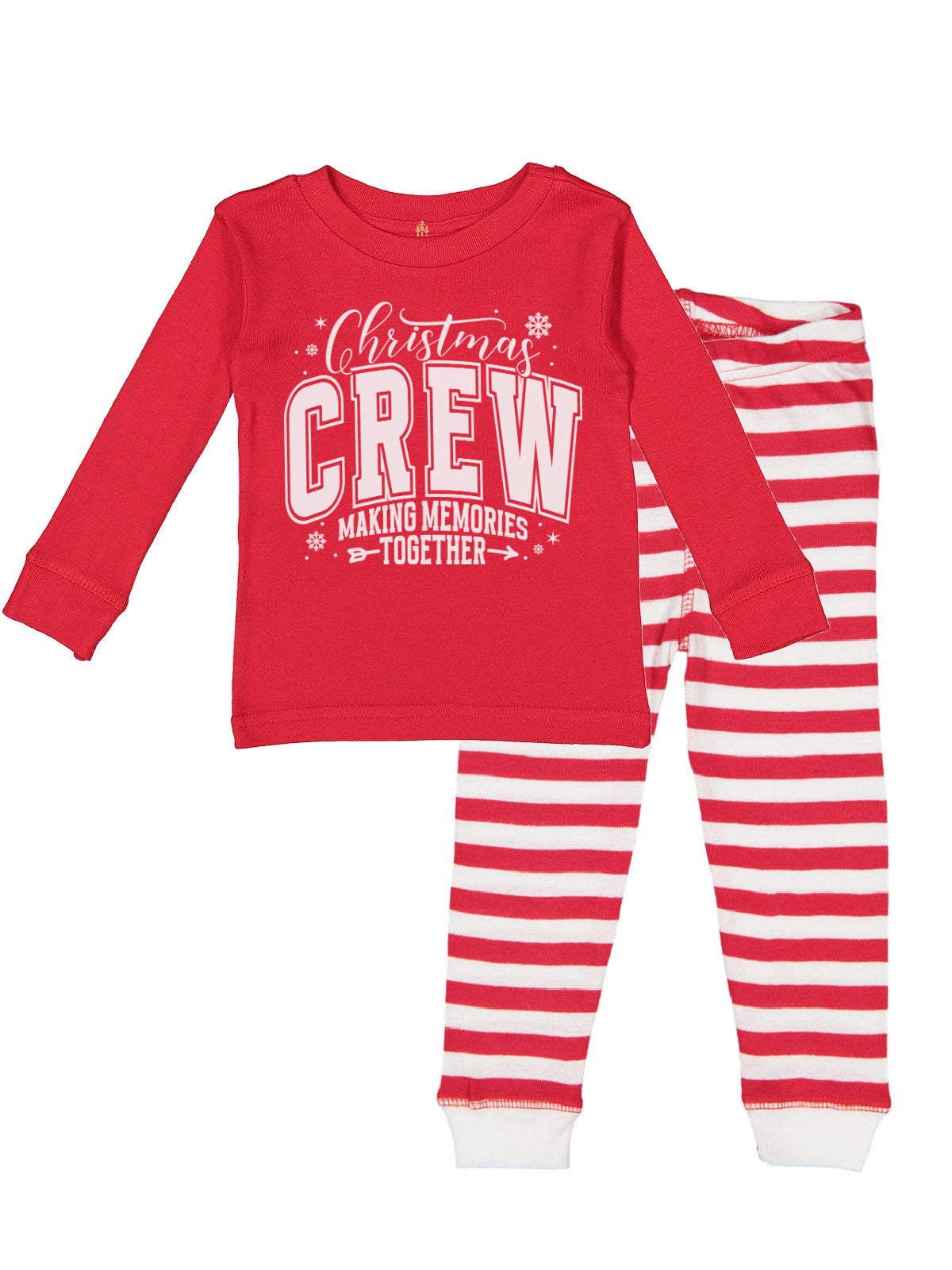 Christmas Crew Making Memories Together Kids Green Holiday Pajama Set