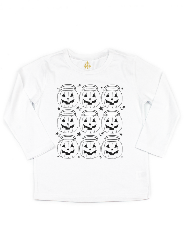 Color Me Jack-o-Lantern Kids Halloween Shirt - Long Sleeve