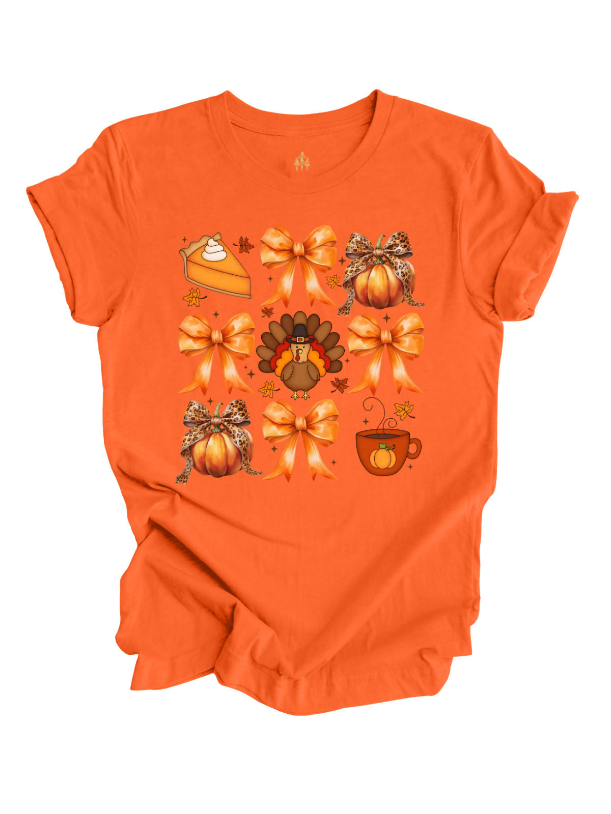 Natural short sleeve coquette Thanksgiving adult shirt