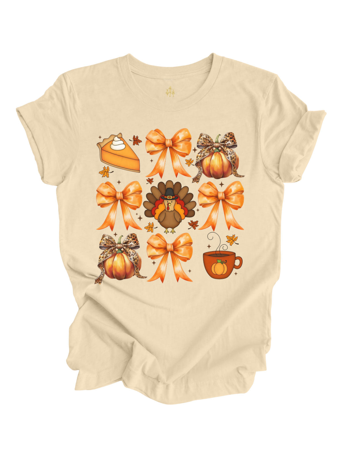 Natural short sleeve coquette Thanksgiving adult shirt