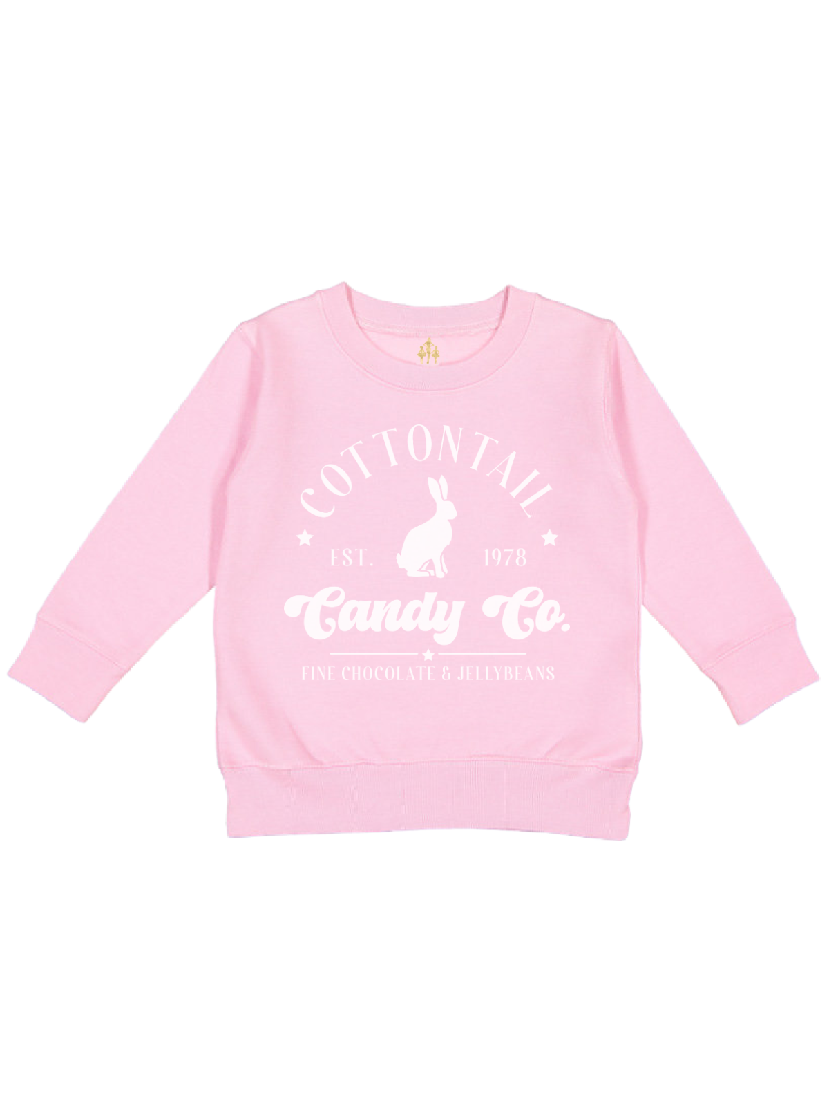 Cottontail Candy Co Pink Kids Easter Sweatshirt