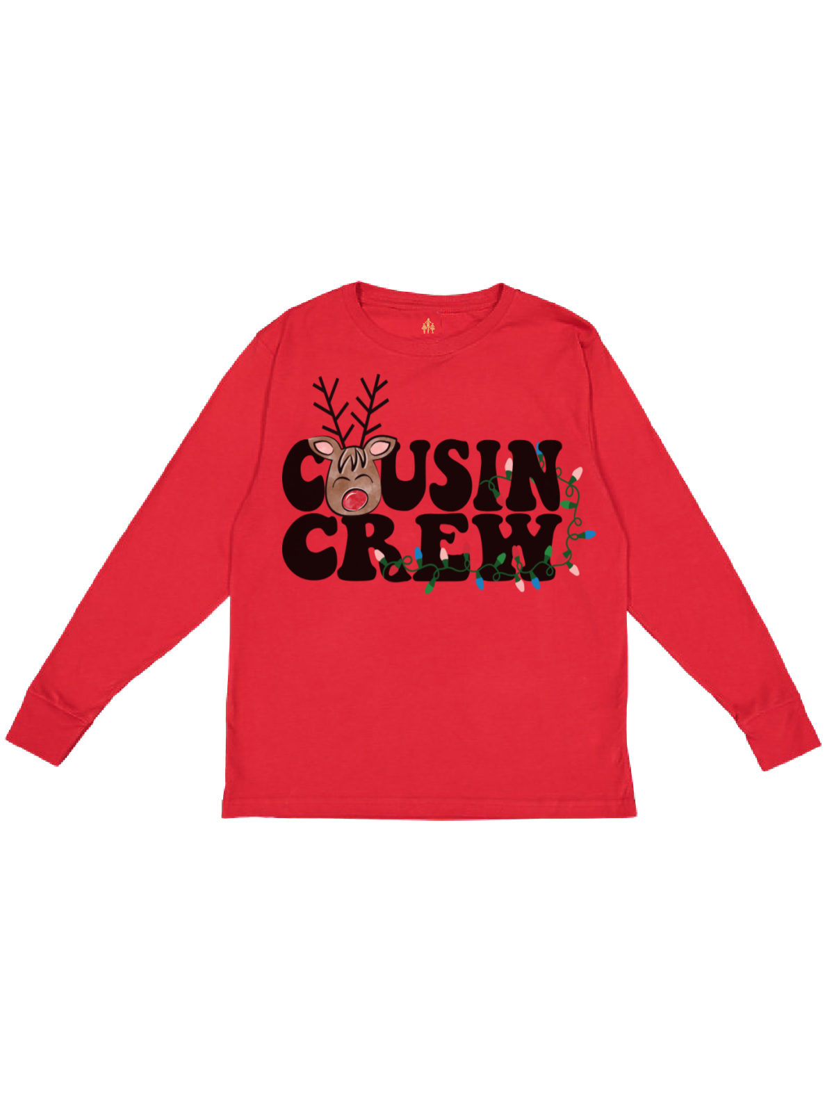 Cousin crew Kids Red Reindeer Shirt Long Sleeve Style