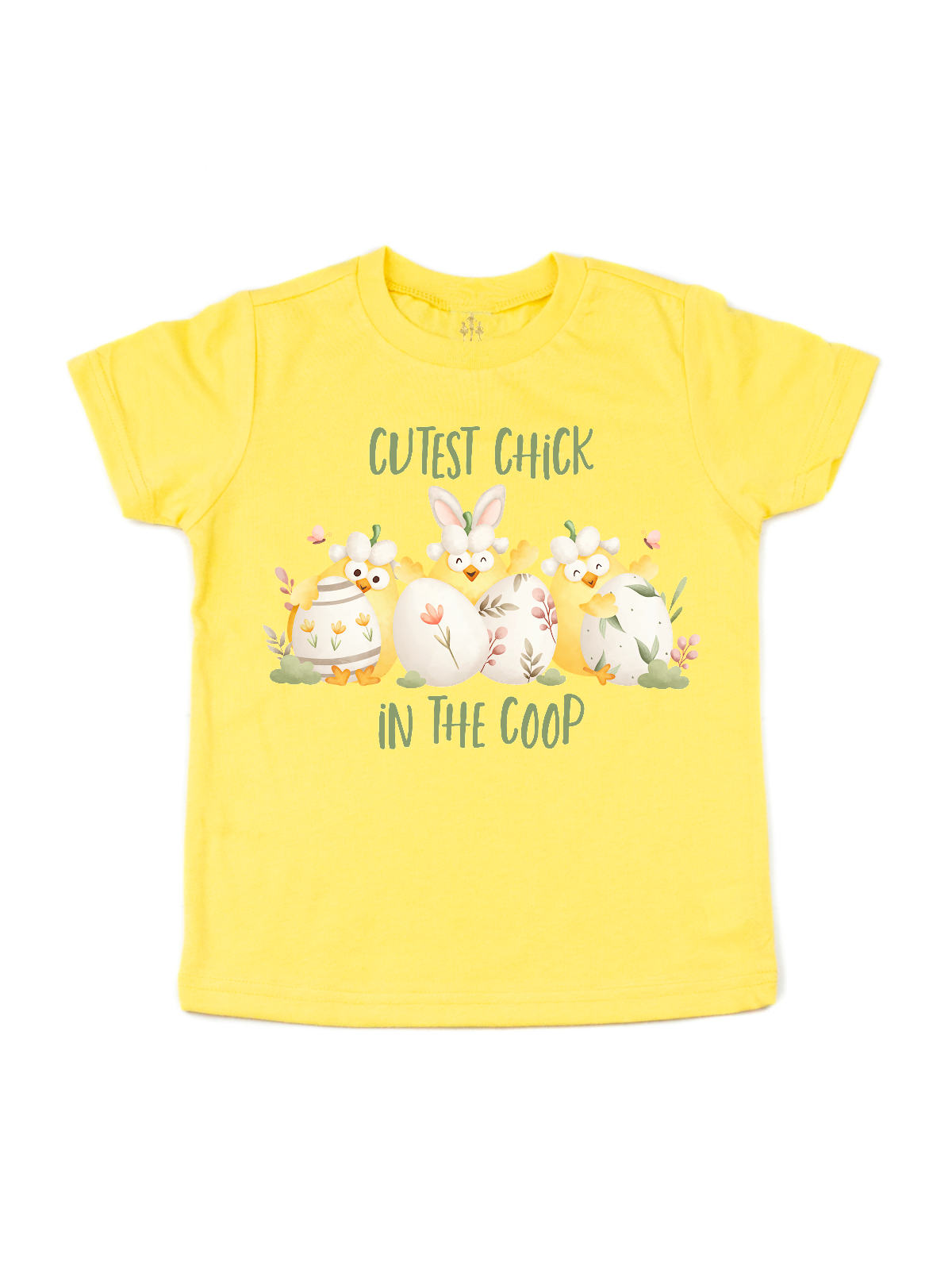 Cutest Chick in the Coop Yellow Girls Easter Shirt