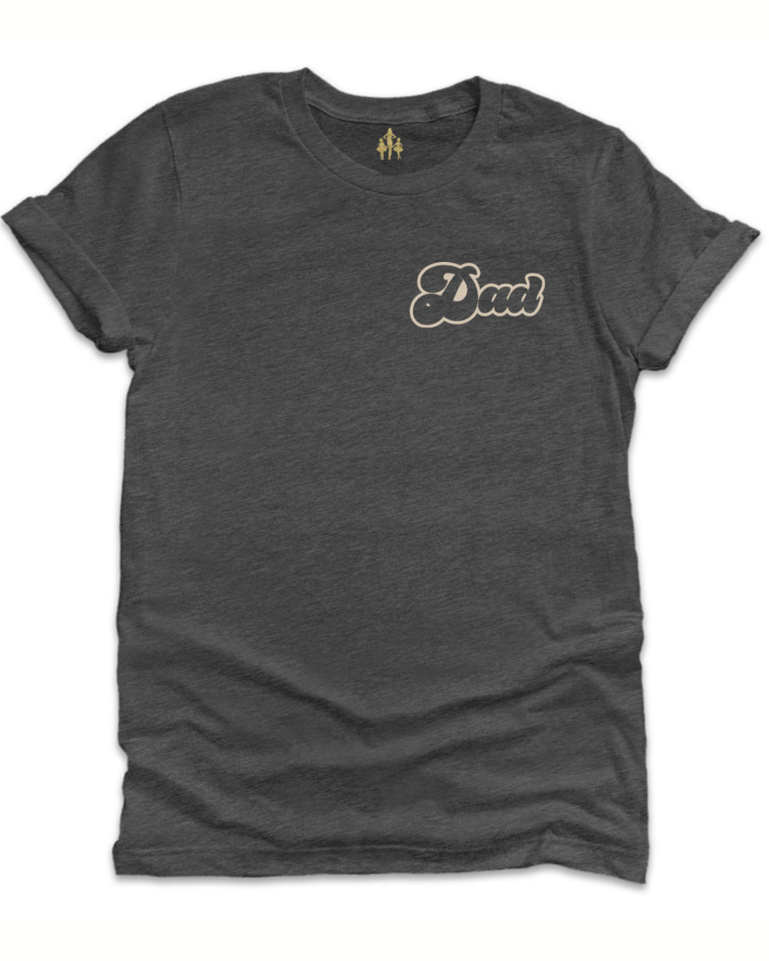 Retro gray Dad t-shirt with beige script