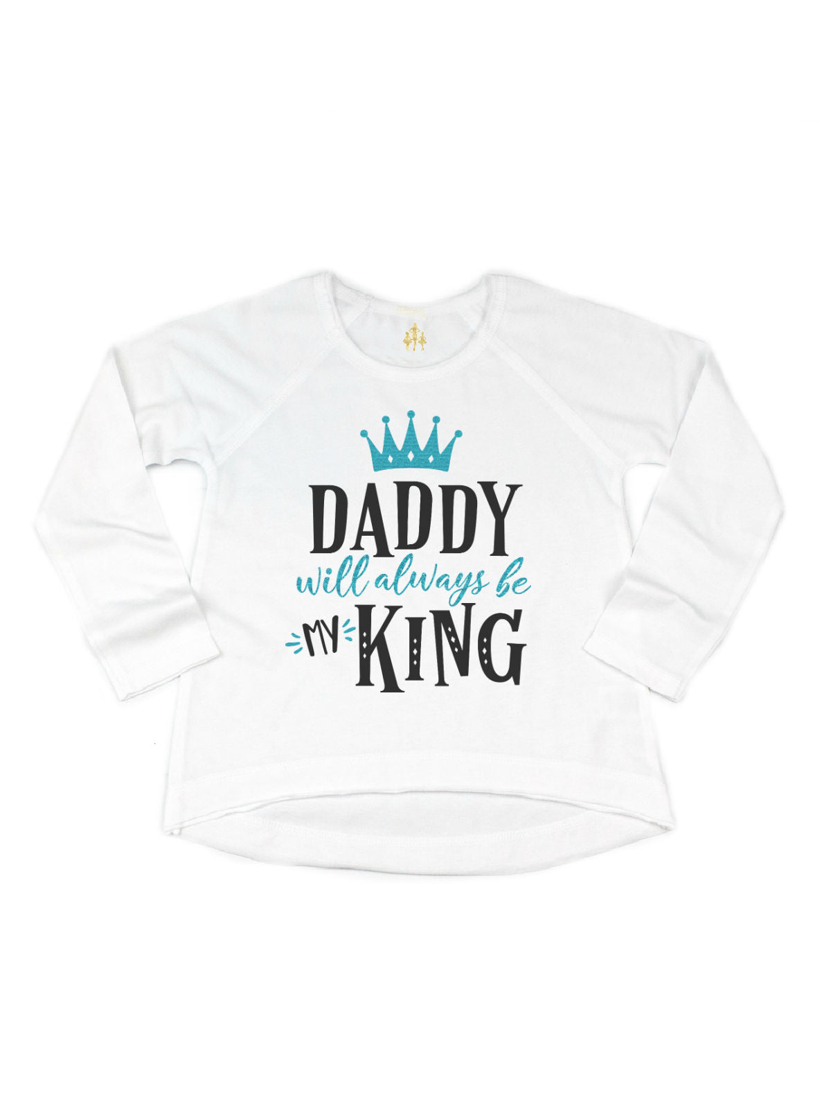 Daddy Will Always Be My King Blue and Black Girls Shirt