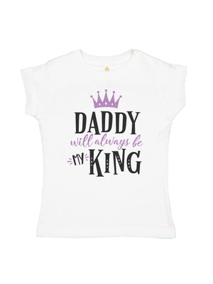 Daddy Will Always Be My King Purple and Black Girls Shirt