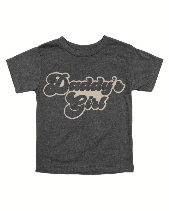 Daddy’s Girl toddler t-shirt in heather gray with vintage-inspired design