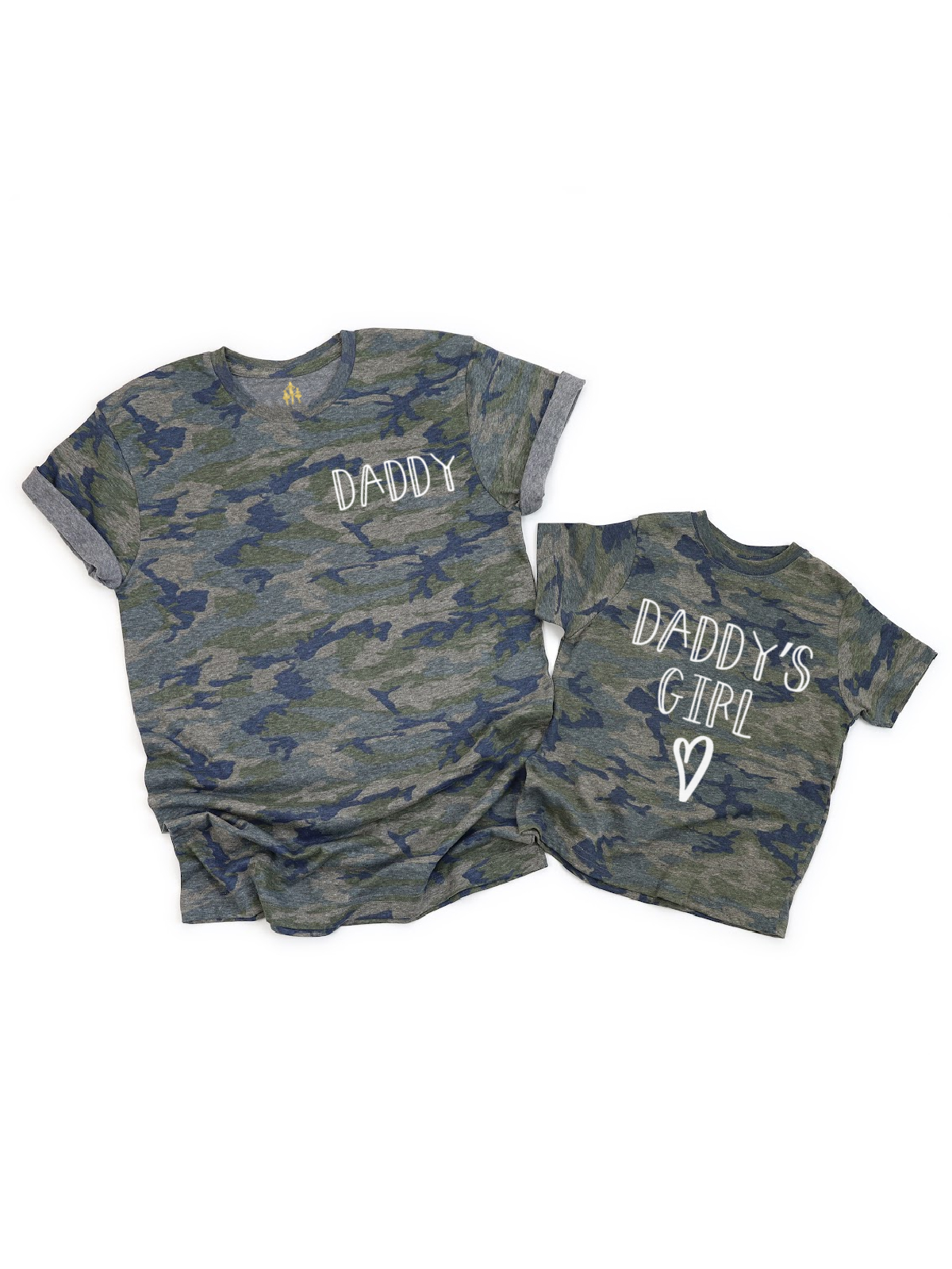 Daddy and Daddy's Girl Vintage Camo Matching Shirts