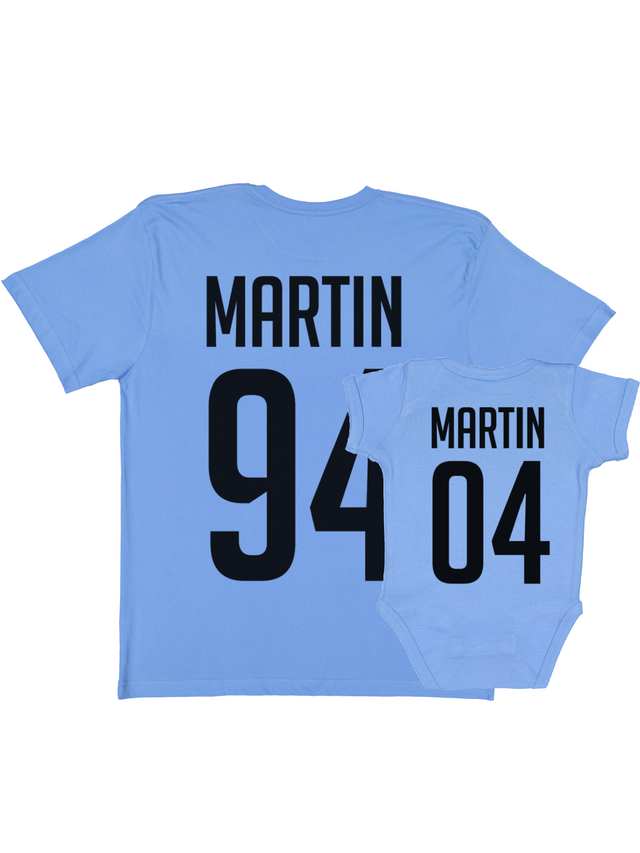 Daddy and Me Carolina Blue Jersey Shirts