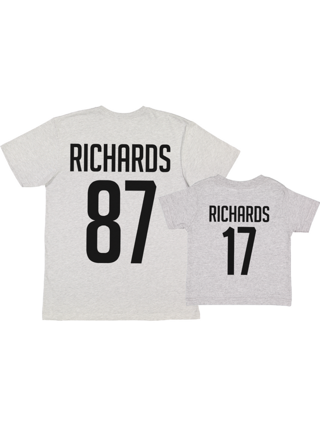 Matching Daddy & Me Jersey Shirts - Heather Gray