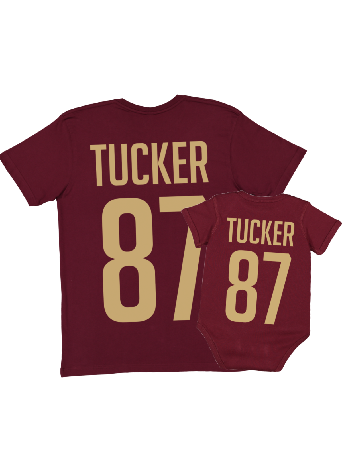 Daddy + Me Matching Jersey Shirts - Maroon