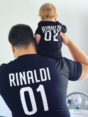 Dad and Son Matching Basketball Jersey Shirts in Black