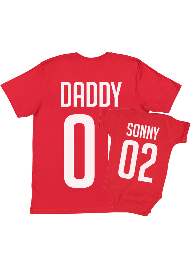 Daddy and Me Red Matching Shirts 
