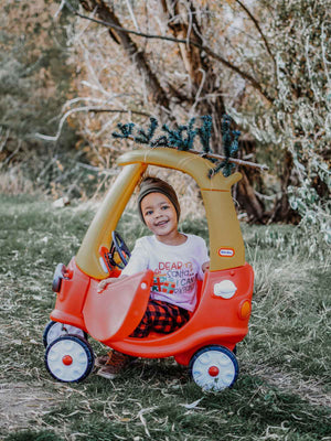 Kid in Toy Car in Dear Santa I Can Explain Long Sleeve White Shirt