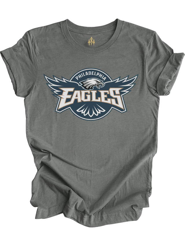 Heather Gray Eagles circle crest t-shirt for adults