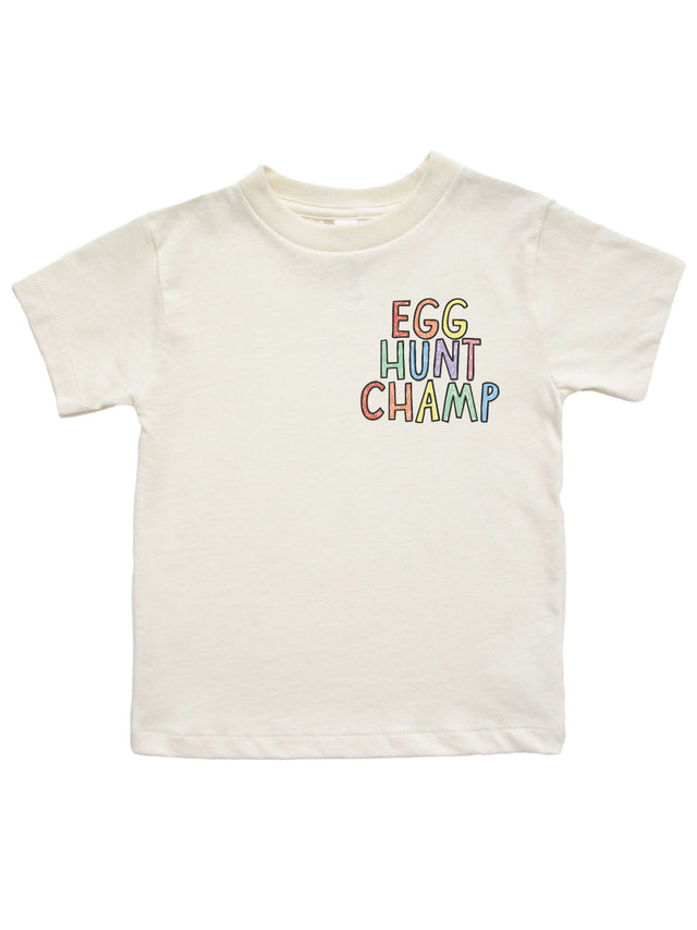Egg Hunt Champ Kids Easter Shirt - Natural Cream Color