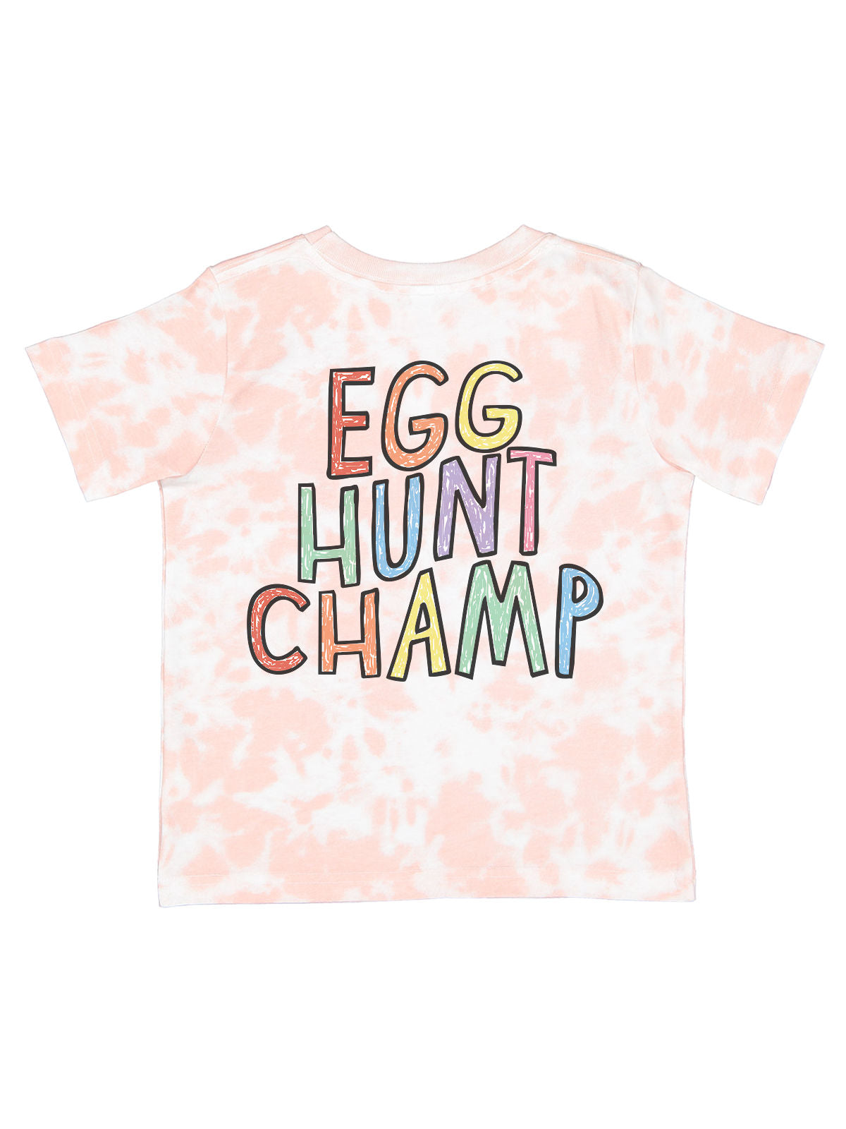 Fun Easter Tie-Dye Shirt for Kids with Egg Hunt Champ Design