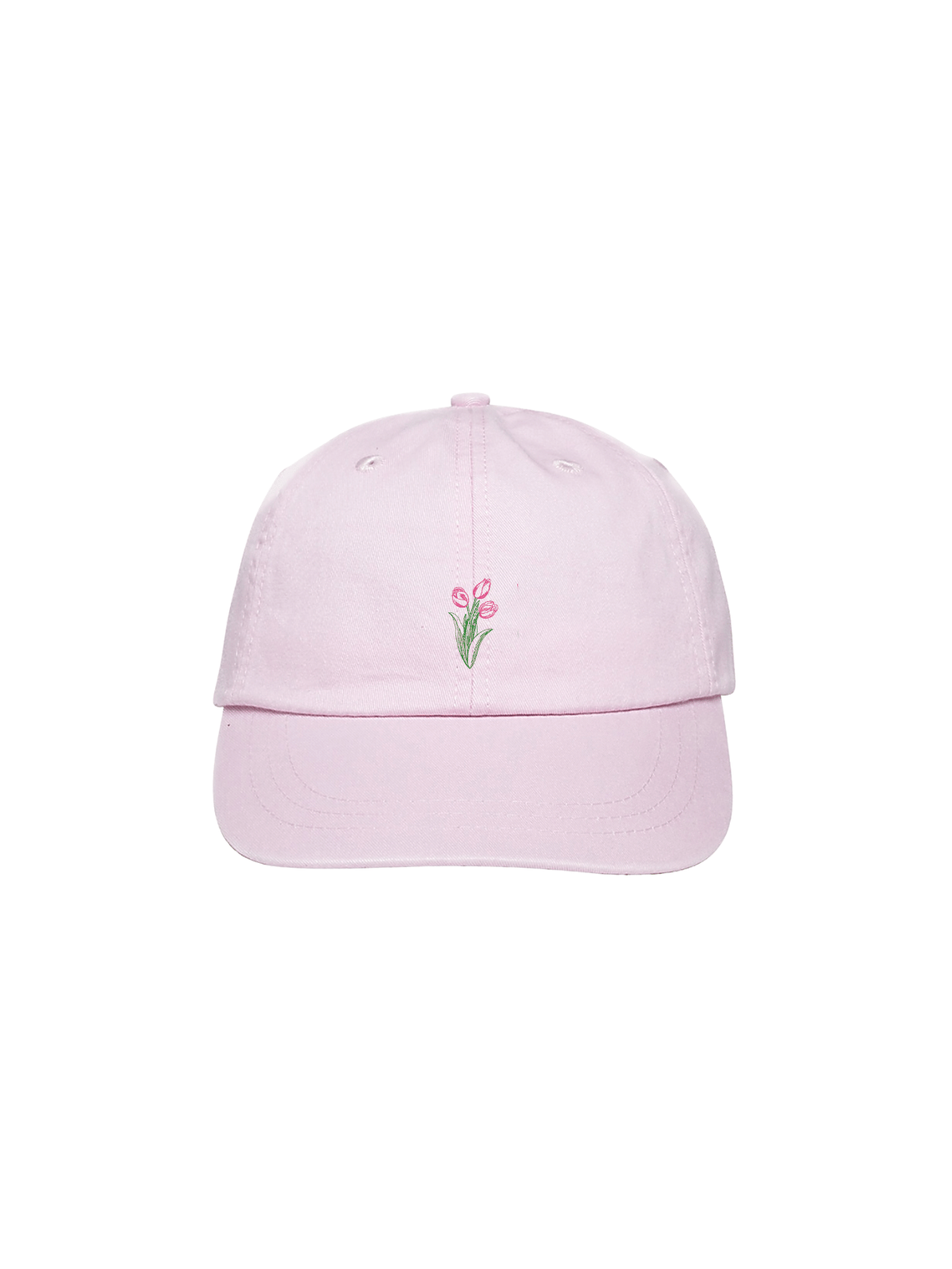 pink tulip embroidered hat for moms spring baseball cap cotton low profile adjustable hat women