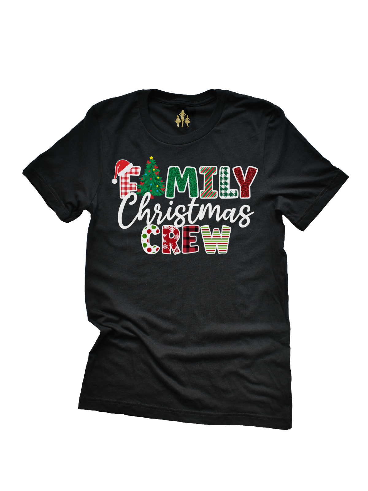 Adult Family Christmas Crew Shirt in Black