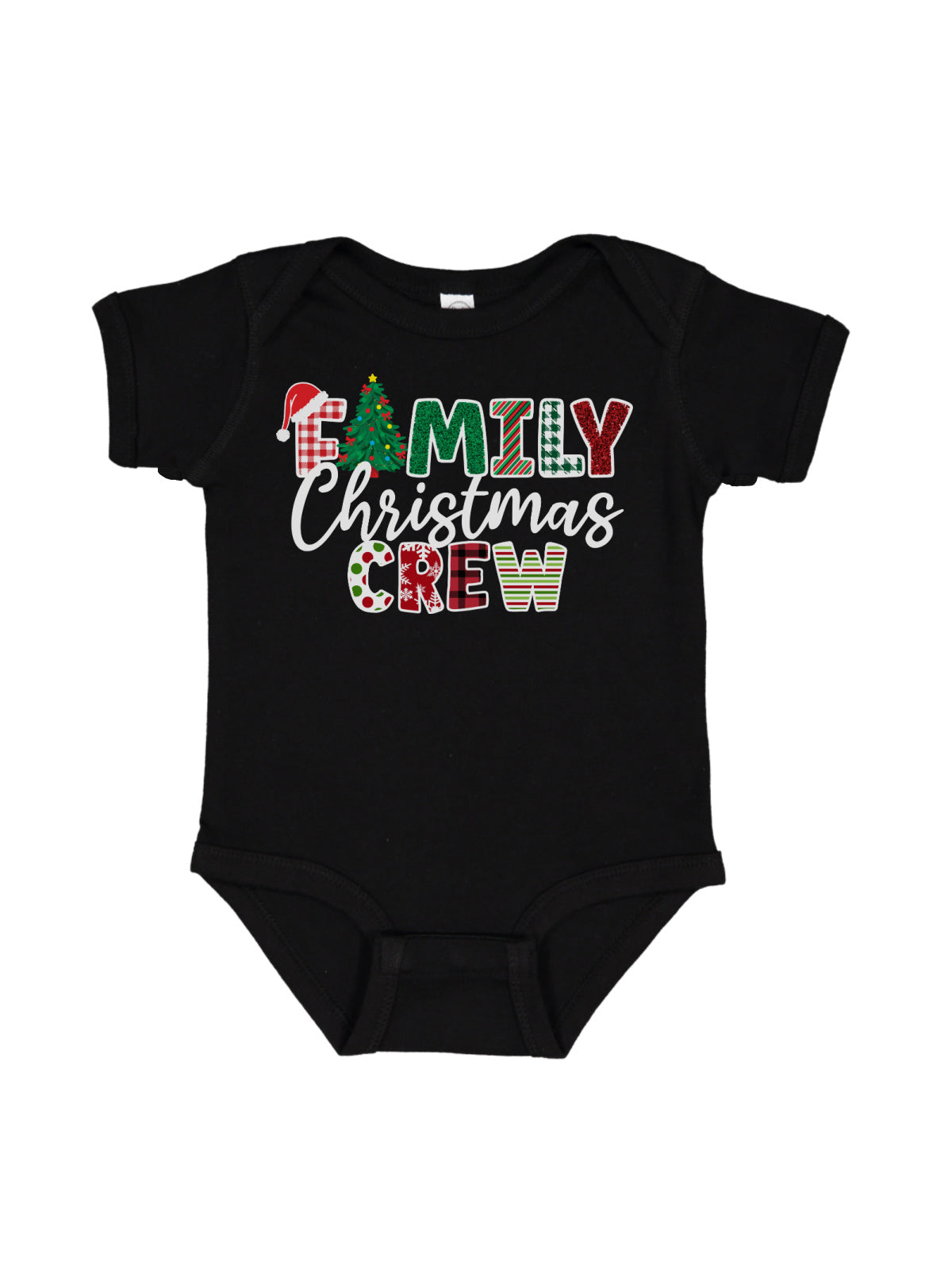 Infant Family Christmas Crew Bodysuit in Black