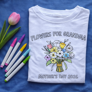color me mothers day shirt kids activity gift for mom diy coloring shirt flowers design