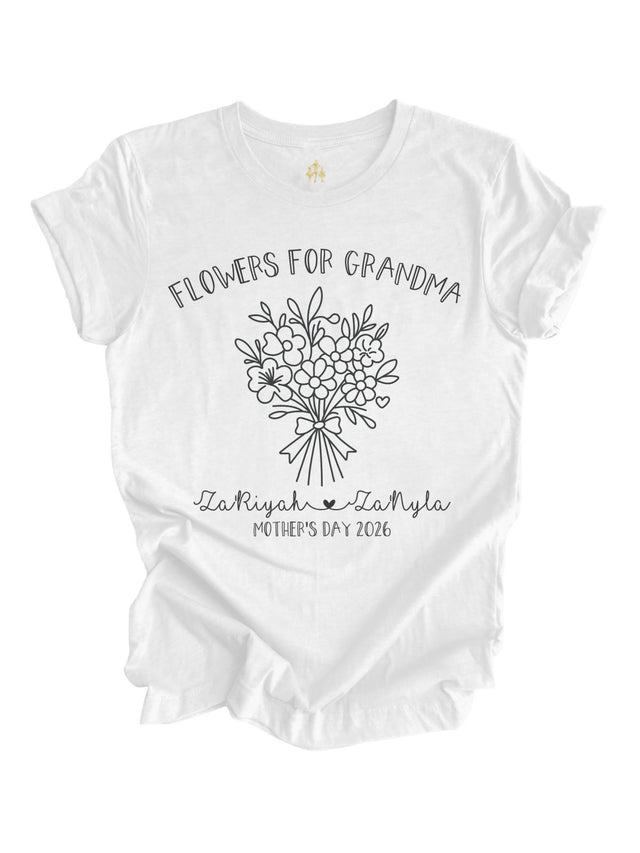 personalized mothers day coloring shirt flowers for mom gift kids activity shirt customizable mom gift