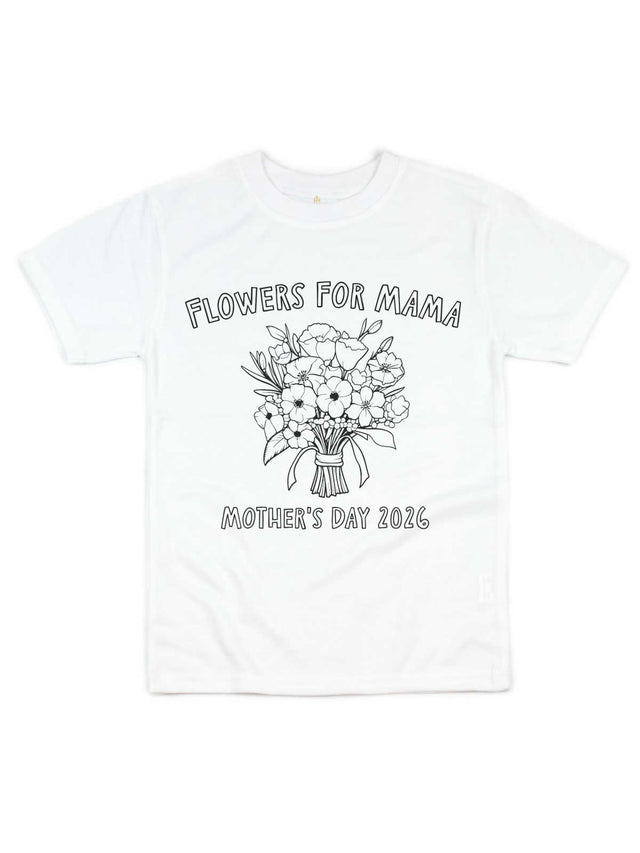 personalized mothers day coloring shirt flowers for mom gift kids activity shirt customizable mom gift