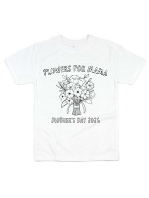 personalized mothers day coloring shirt flowers for mom gift kids activity shirt customizable mom gift