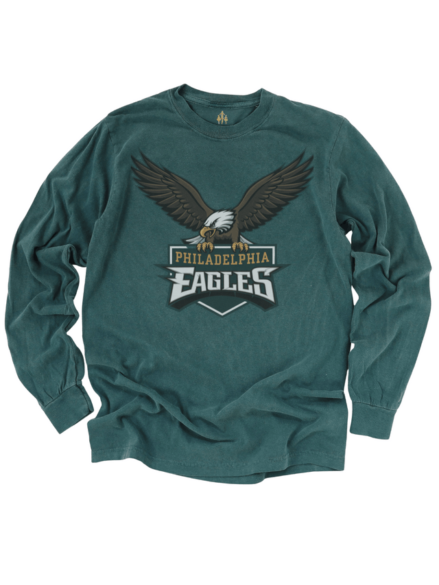 Blue Jean Eagles long sleeve graphic shirt for adults