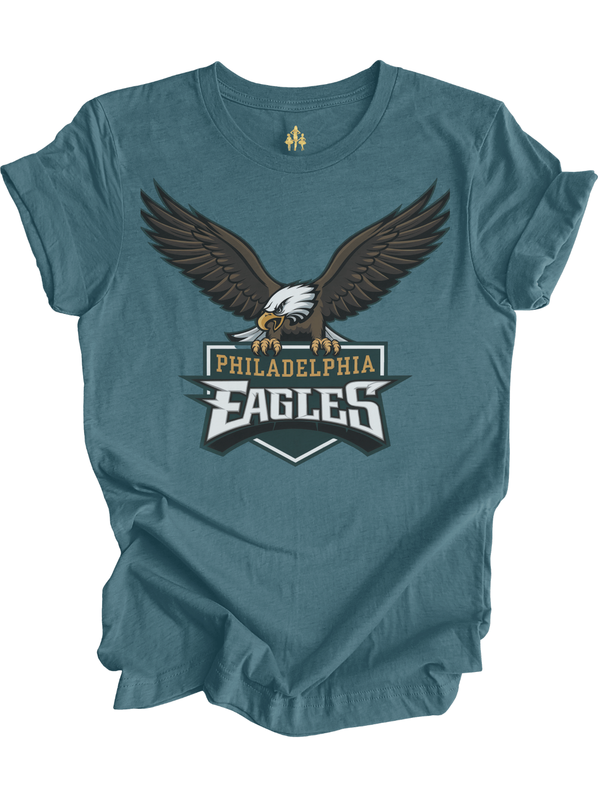 Philadelphia Eagles Fly Logo Adult T-Shirt in Heather Silver