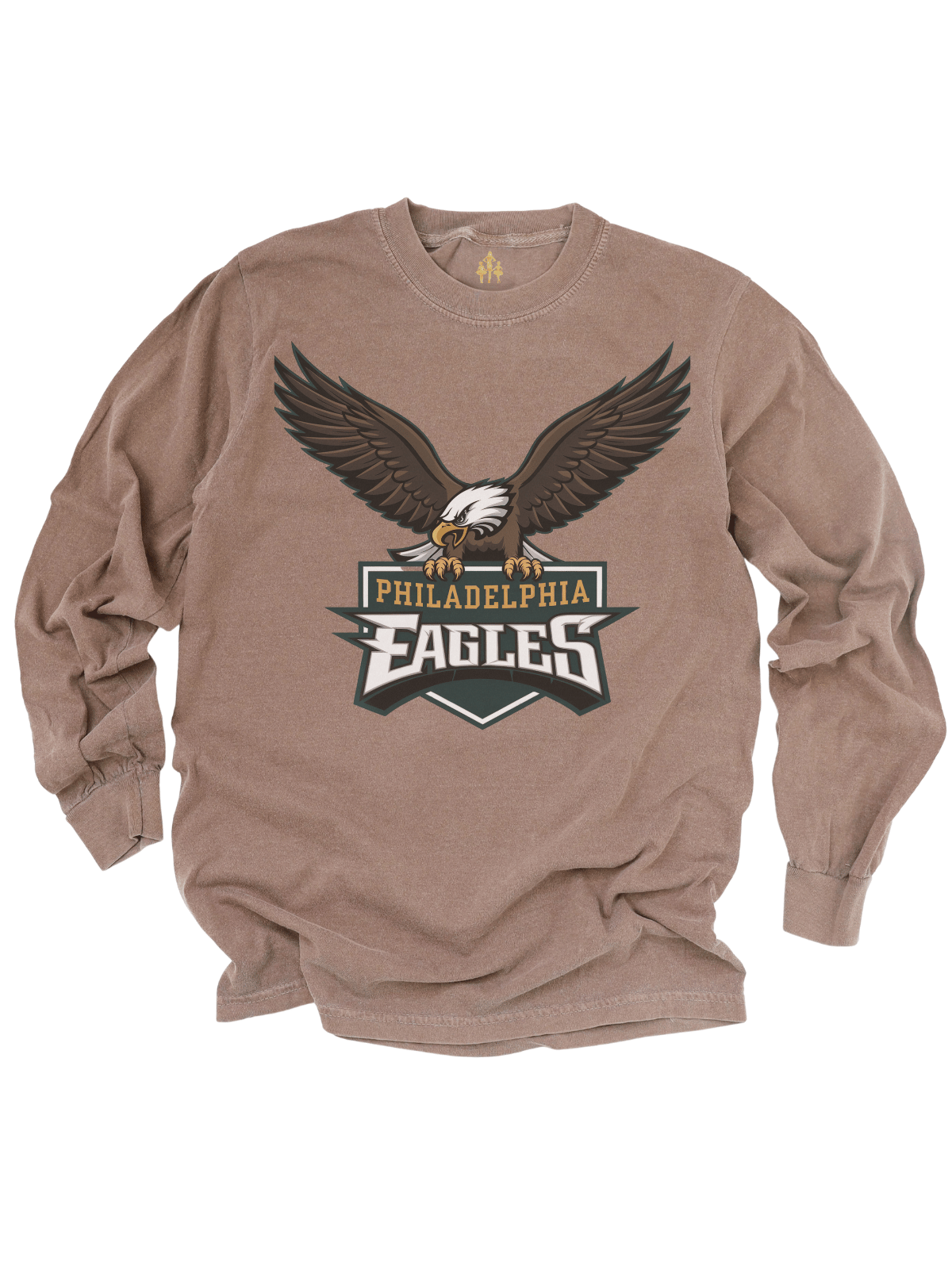 Philadelphia Eagles Fly Logo Long Sleeve Shirt in Espresso