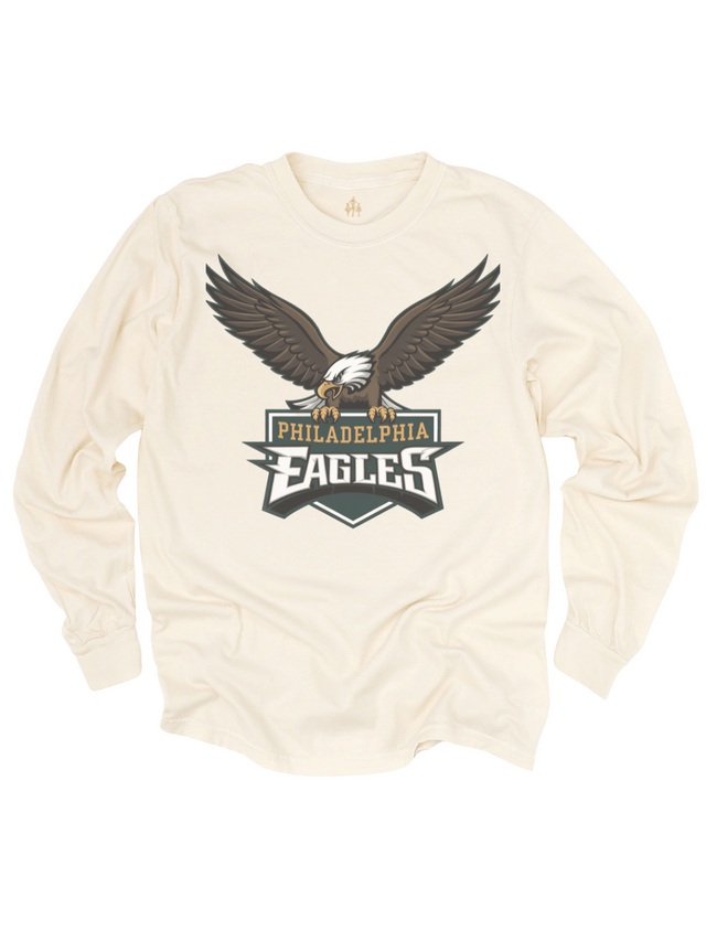 Natural Philadelphia Eagles long sleeve fan tee