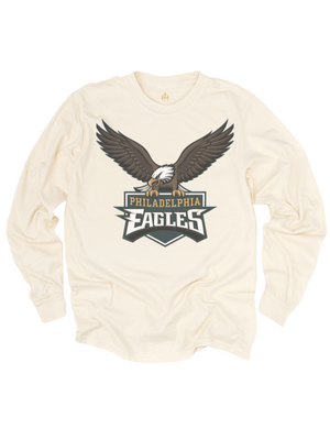 Natural Philadelphia Eagles long sleeve fan tee