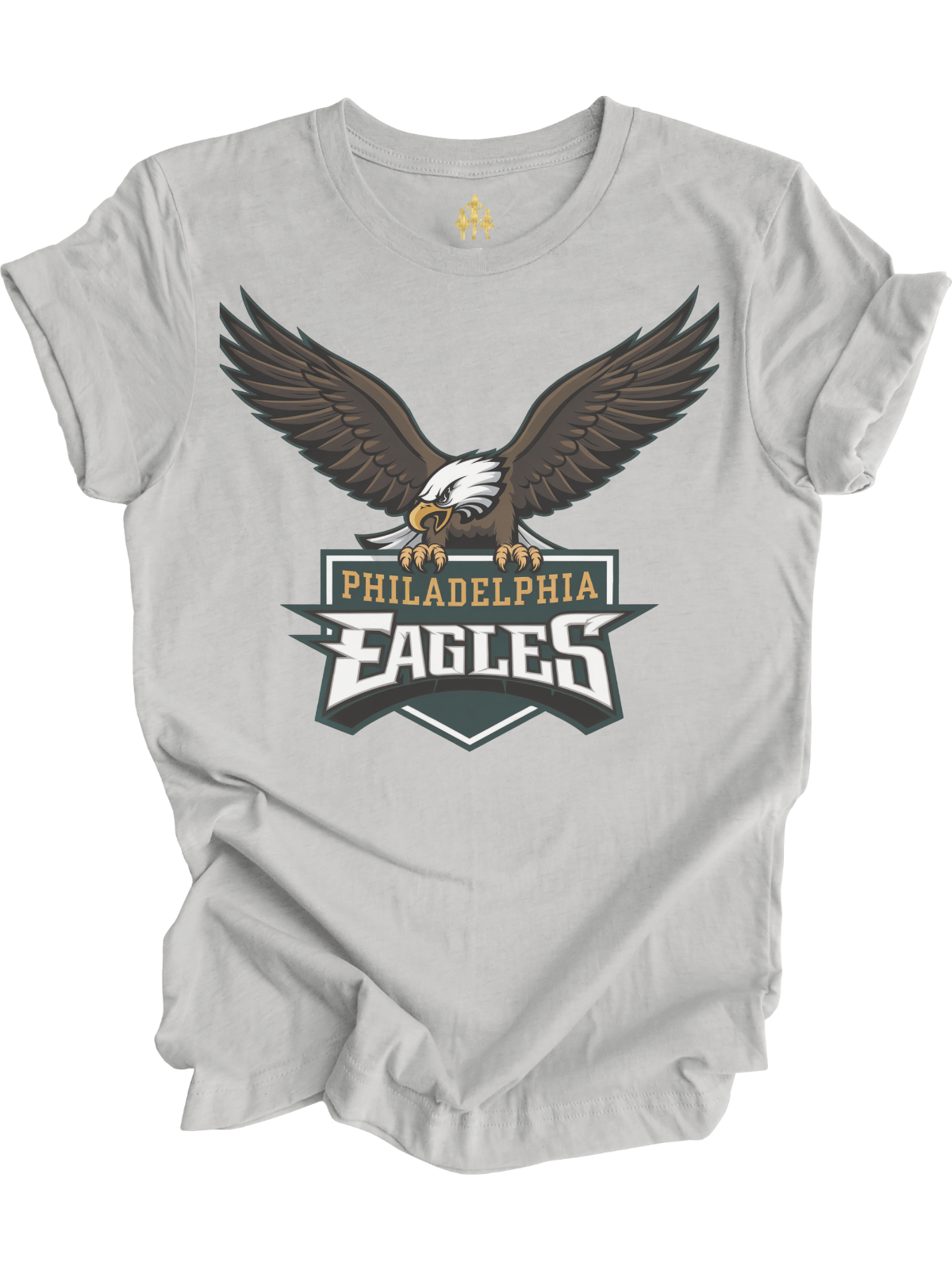 Philadelphia Eagles Fly Logo Adult T-Shirt in Heather Silver